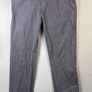 Calvin Klein Chino Pants Men's Size 34x30 Gray Canvas‎ Flat Front Office Wear